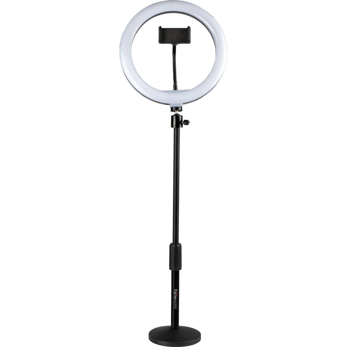 Alt View 1. Gator Cases - Gator Cases 10" LED Desktop Ring Light with Round Base Stand and Phone Clamp.