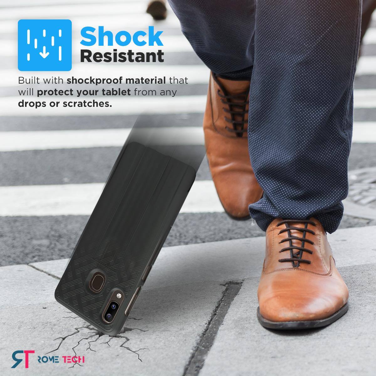 Shock Resistant

Built with shockproof material that will protect your tablet from any drops or scratches.

TR ROME TECH
