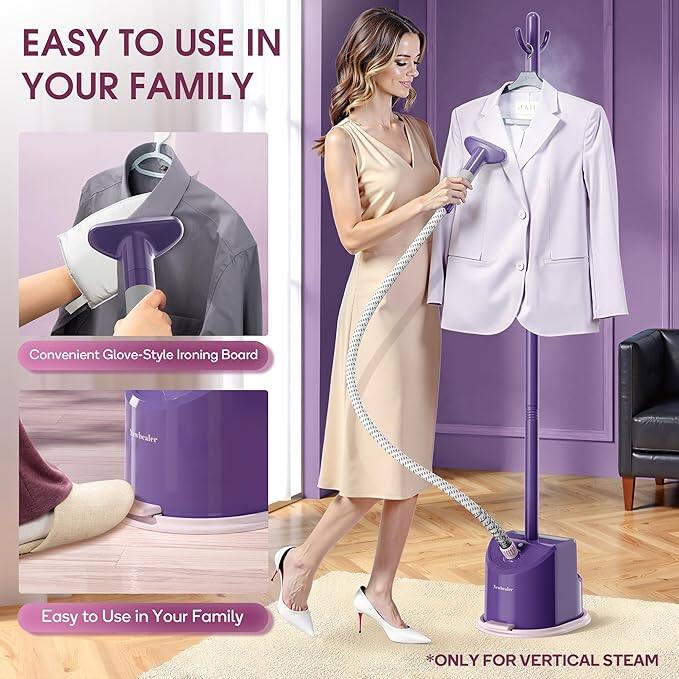 EASY TO USE IN YOUR FAMILY

Convenient Glove-Style Ironing Board

Easy to Use in Your Family

*ONLY FOR VERTICAL STEAM