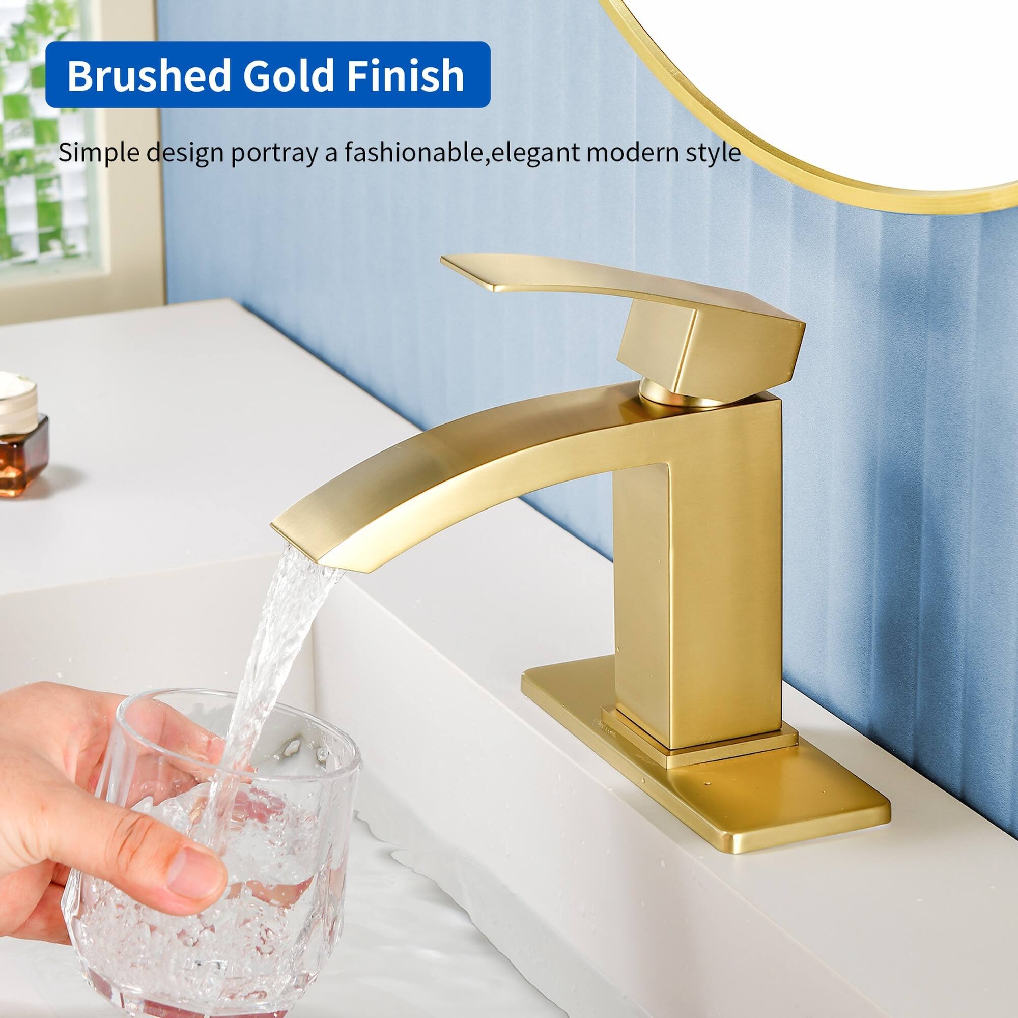 Brushed Gold Finish

Simple design portray a fashionable, elegant modern style