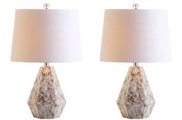 Jonathan Y - Isabella 21" Seashell LED Table Lamp, Natural Ivory (Set of 2) - Natural/Ivory