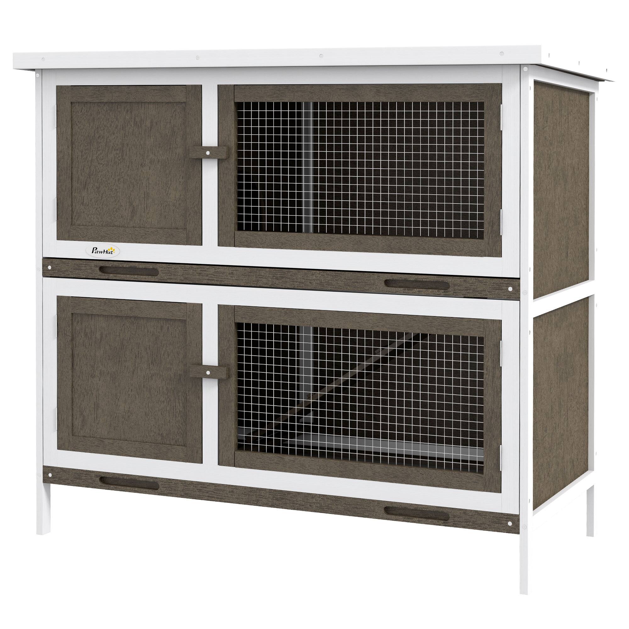 Pawhut - Wooden Bunny Hutch with Ramp