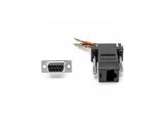 Front. Rocstor - Rocstor DB9 to RJ45 Serial Adapter - Black, Gold Contacts - Black.