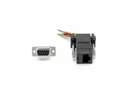 Rocstor - DB9 to RJ45 Serial Adapter - Gold Contacts - Black