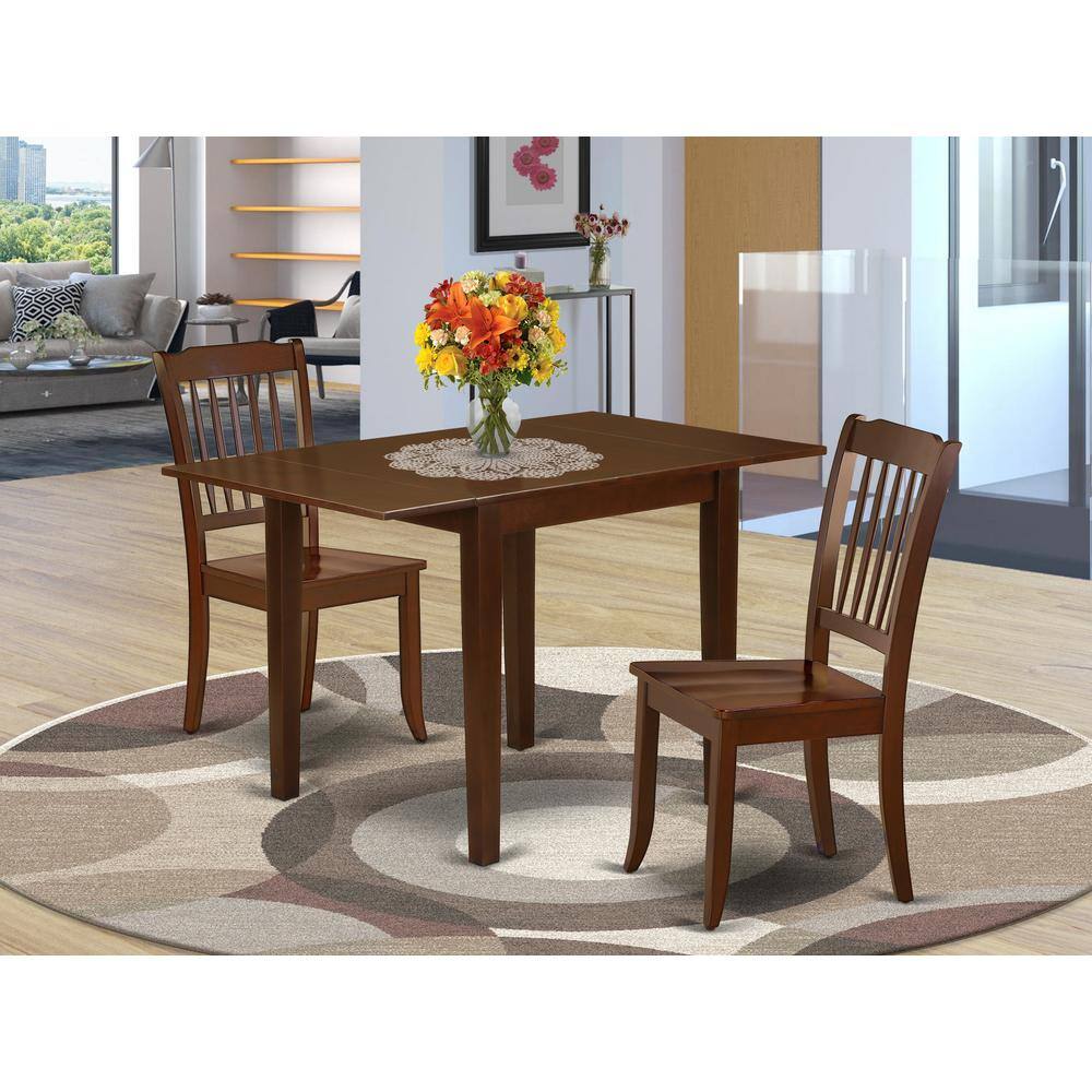 Angle. East West Furniture - Dining Room Set Mahogany - Brown.