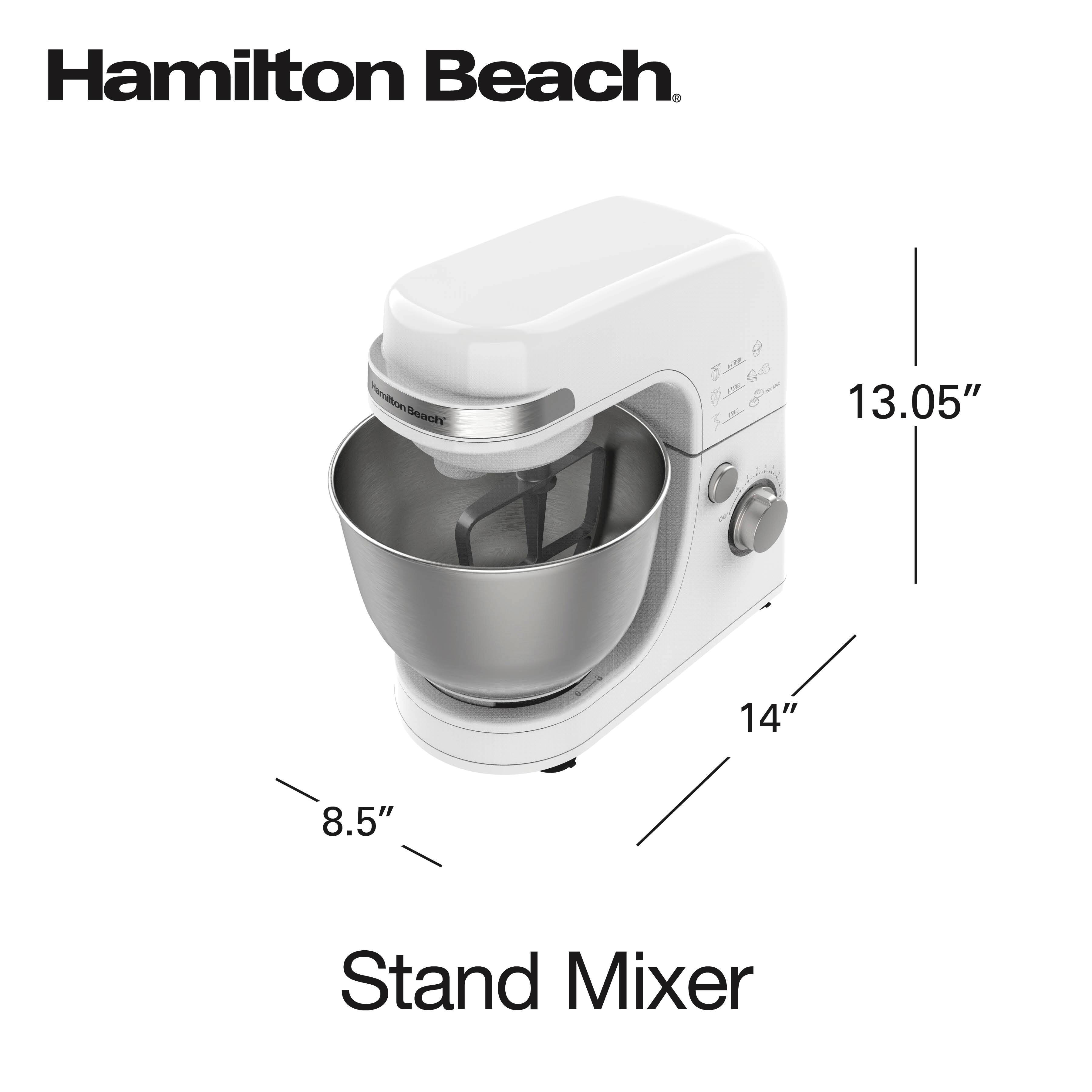 Hamilton Beach  
13.05"  
14"  
8.5"  
Stand Mixer