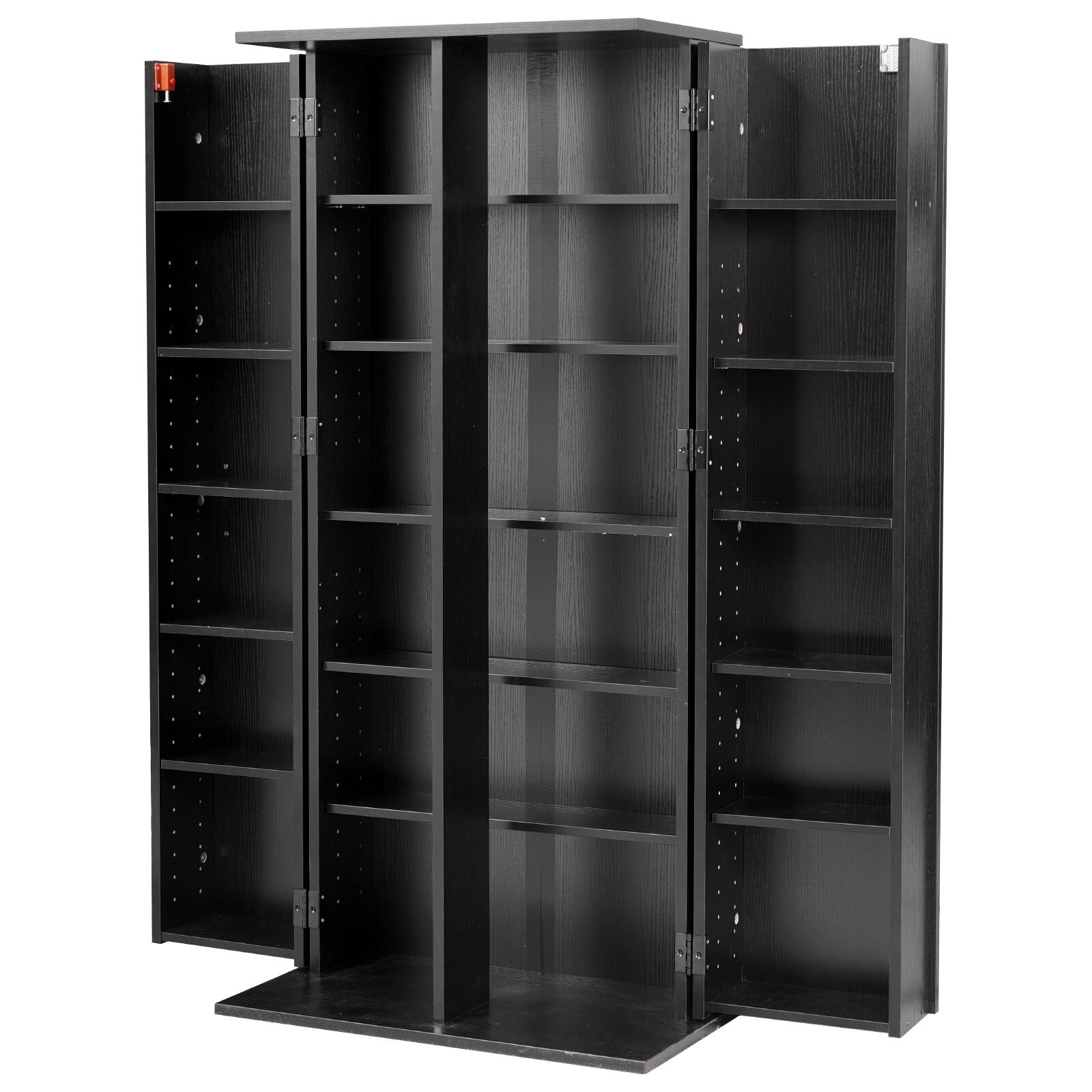 Alt View 5. VEVOR - Media Storage Cabinet, 6-Tier DVD Shelf Organizer, 24.02 x 14.49 x 50 in Multimedia Storage Organizer for CDs, DVDs - Black.