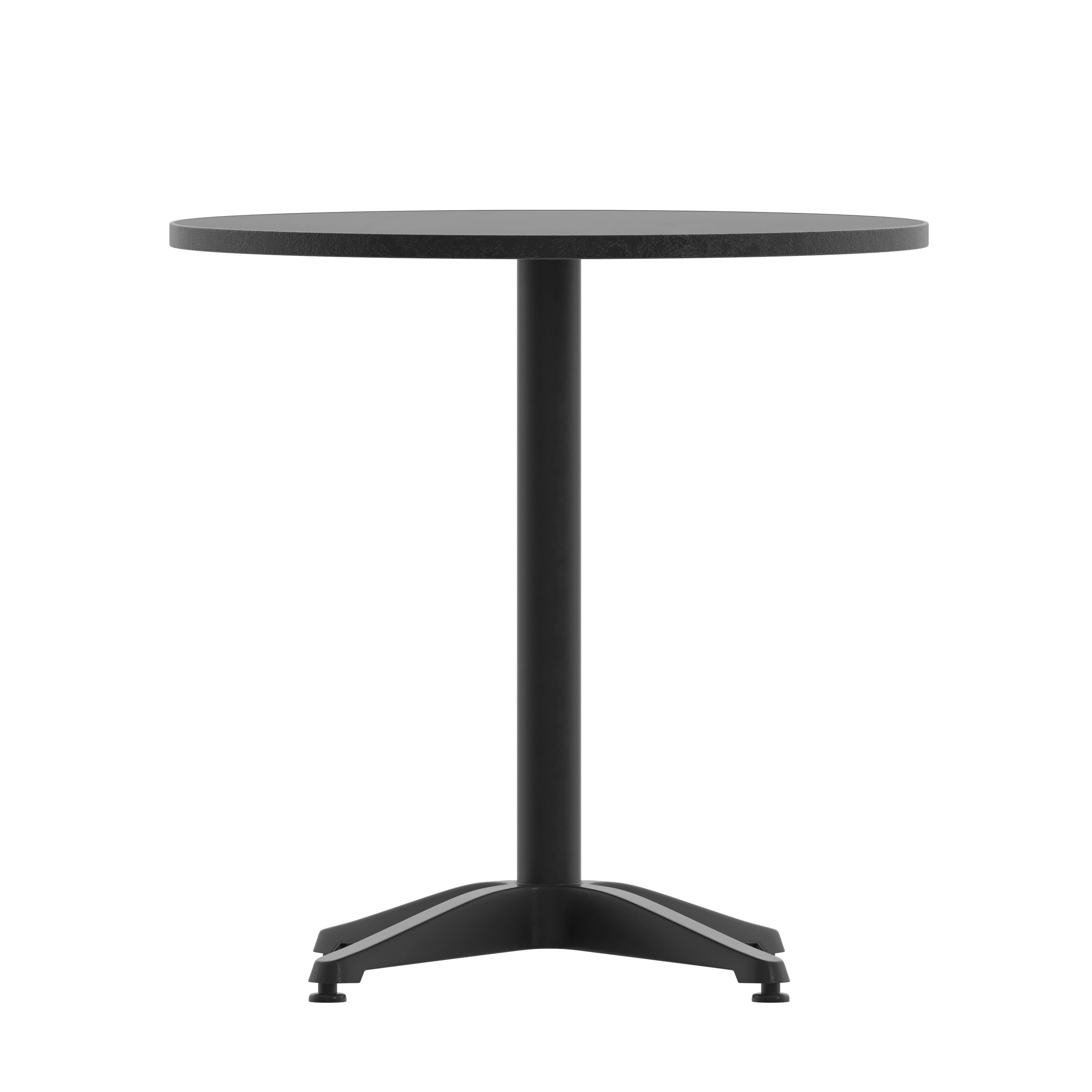 Alt View 9. Emma + Oliver - 27.5'' Round Aluminum Indoor-Outdoor Table with Base - Black.