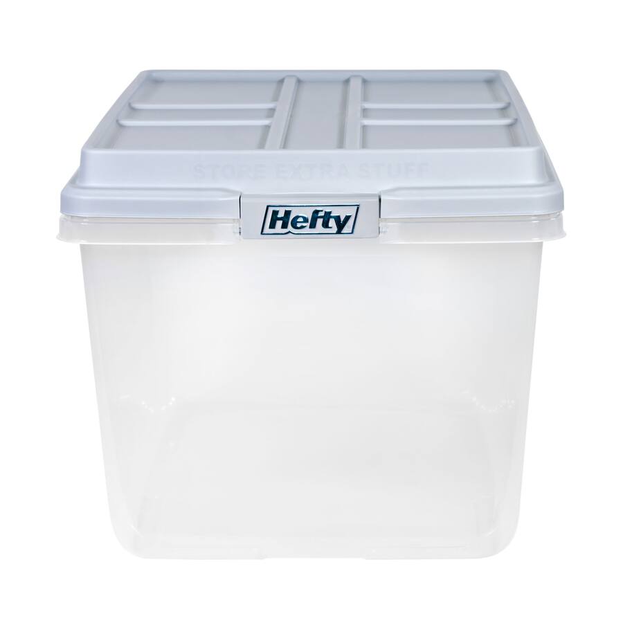 Hefty 72 Qt Hi Rise Stackable Plastic Storage Bin with Lid, 6 Pack ...