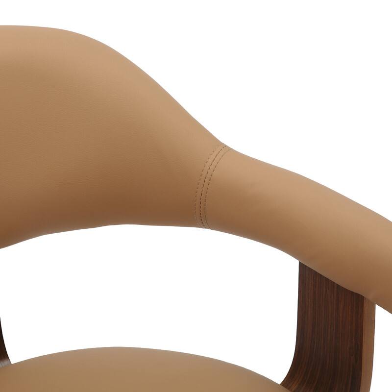 Alt View 6. LeisureMod - Brivo Modern Leather Upholstered Side Dining Chair with Open Back and Swivel for Home Living Room or Office - Brown.