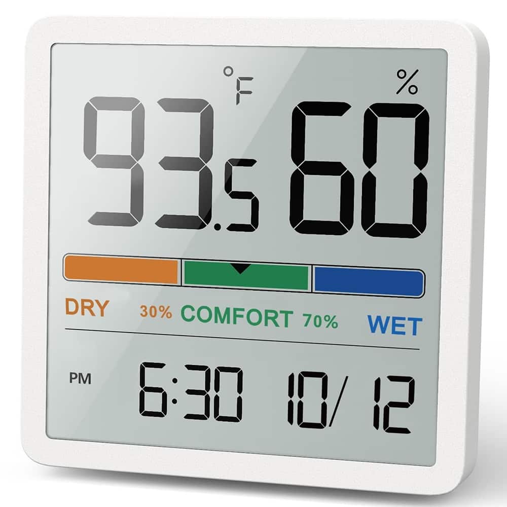 RTMB - Desktop Digital Thermometer with Temperature and Humidity Monitor (White) - White 1