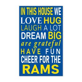 Fan Creations - Los Angeles Rams 11" x 19" Briteline In This House Sign - Multicolor