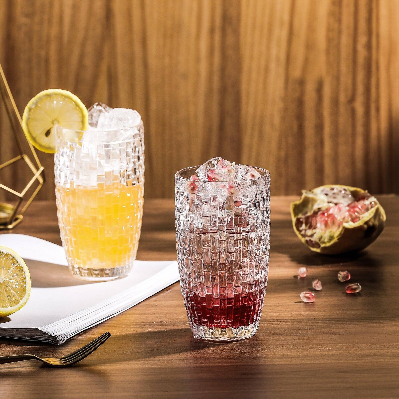 Alt View 1. BreeBe - Knitted Collection Highball Glasses set of 6 - Clear.