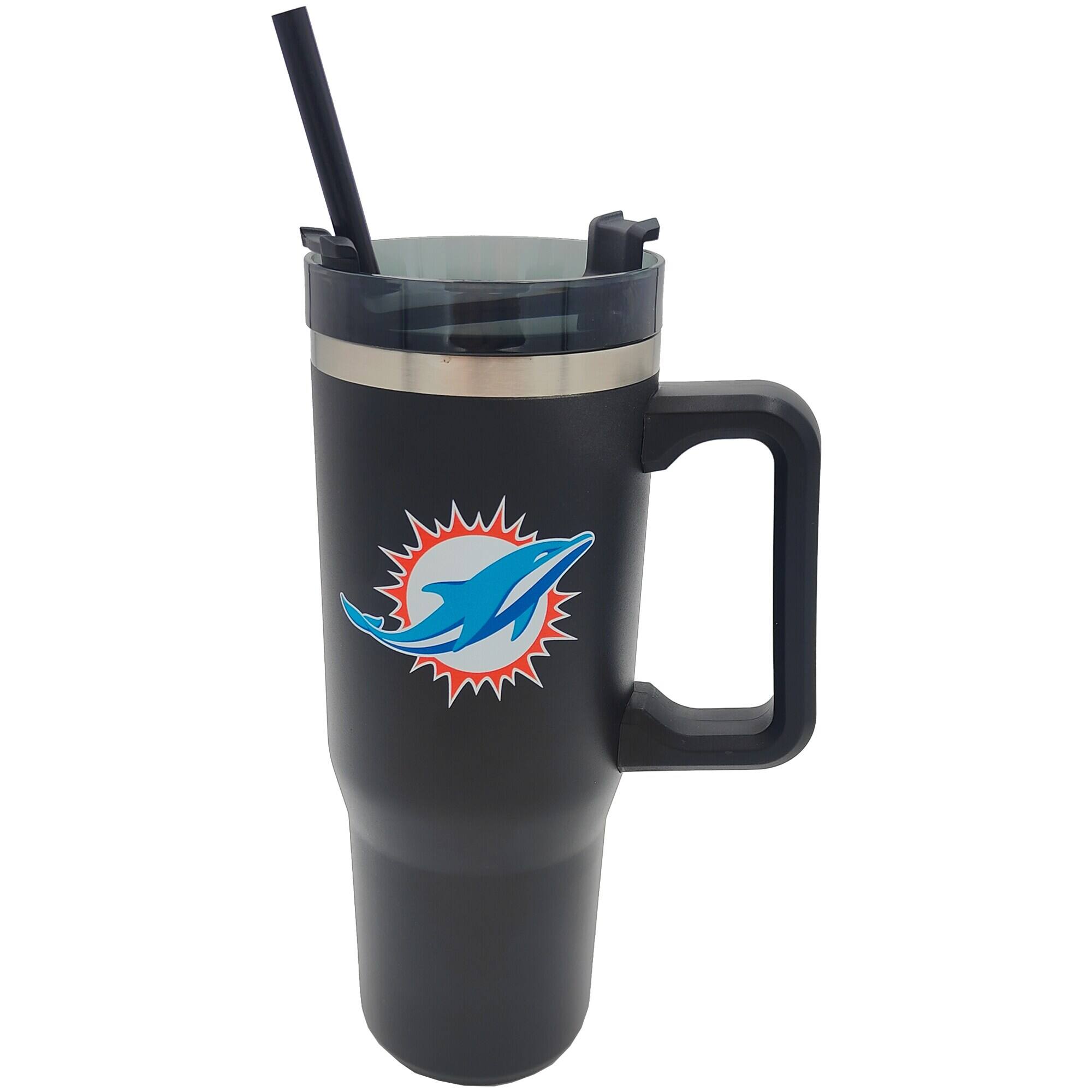 Alt View 1. Pegasus - Miami Dolphins 60" x 70" Logo Blanket and 30oz Stainless Steel Tumbler Combo - Multicolor.