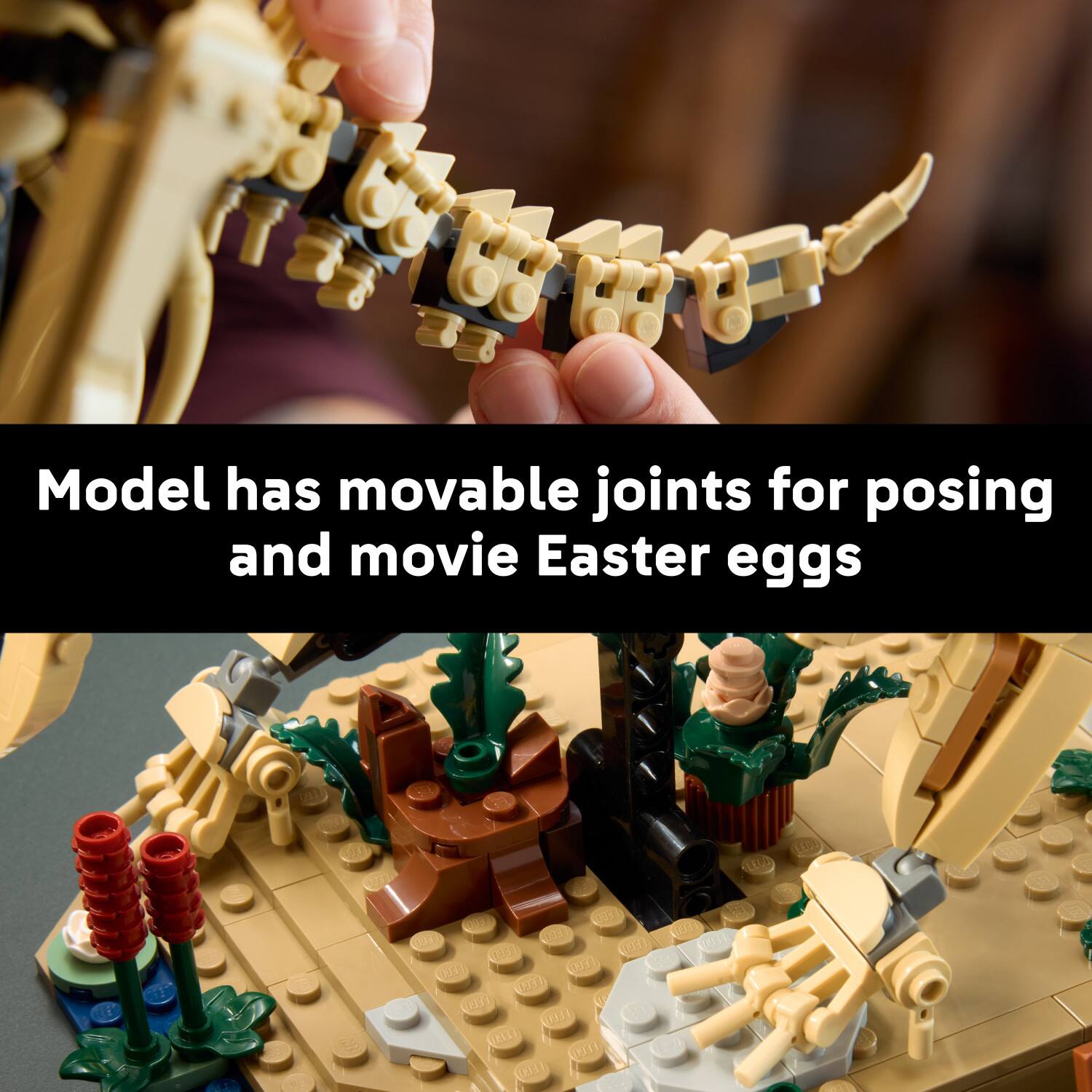 Model has movable joints for posing and movie Easter eggs