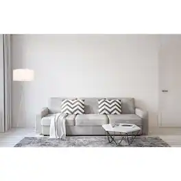 Living District - Cason 1 light Floor lamp - Silver And White Shade