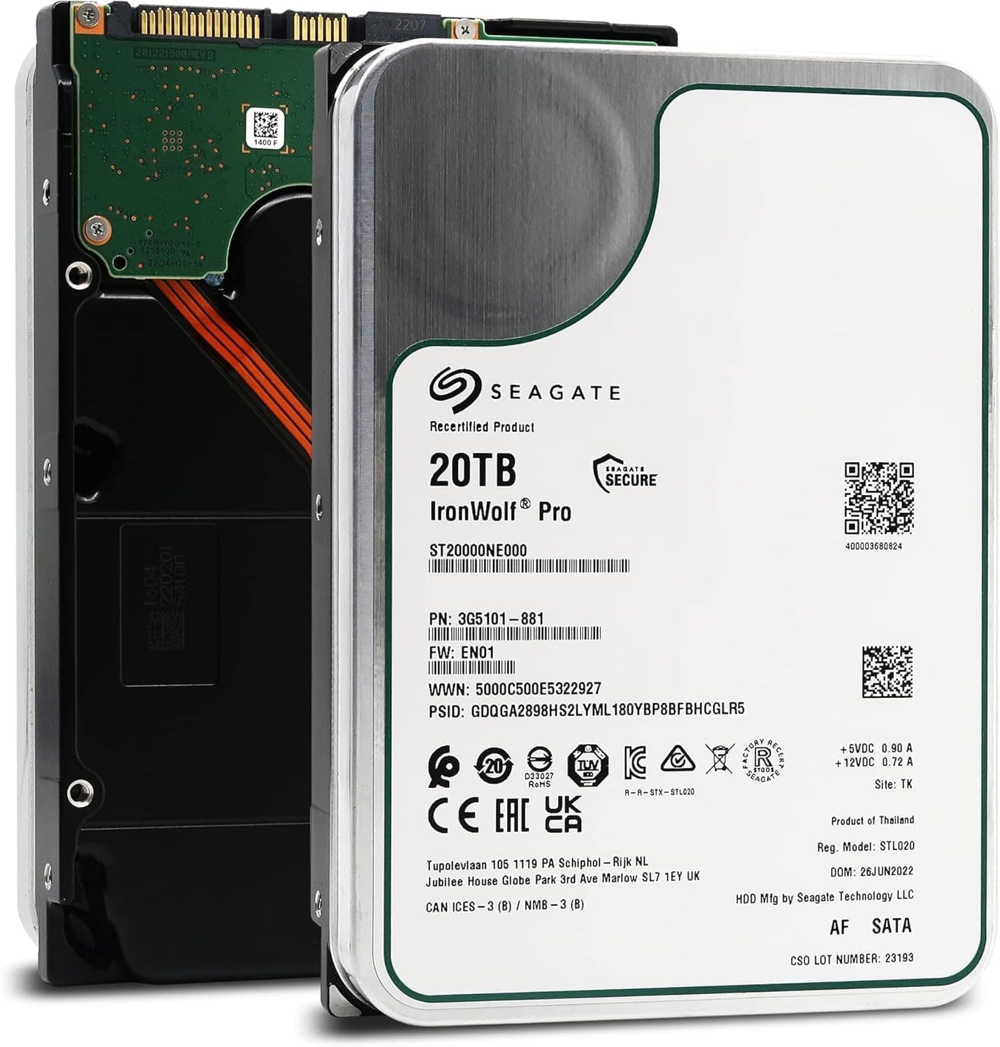 内蔵型ハードディスクドライブ Seagate IronWolf Pro 20TB HDD Seagate IronWolf Pro 20TB NAS Hard Drive 7200 RPM 256MB Cache CMR