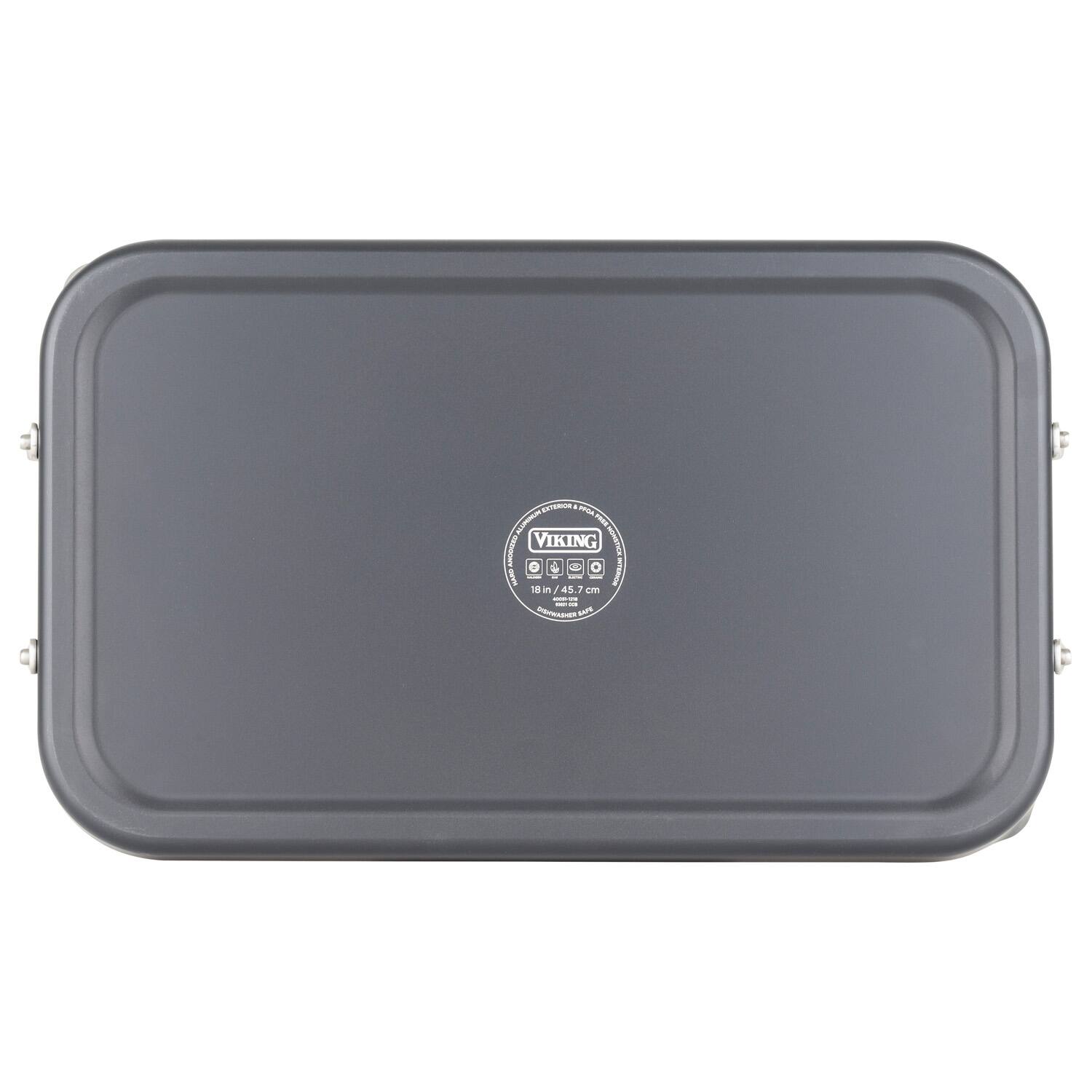 Alt View 12. Viking - Hard Anodized Double Burner Nonstick Griddle - Black.