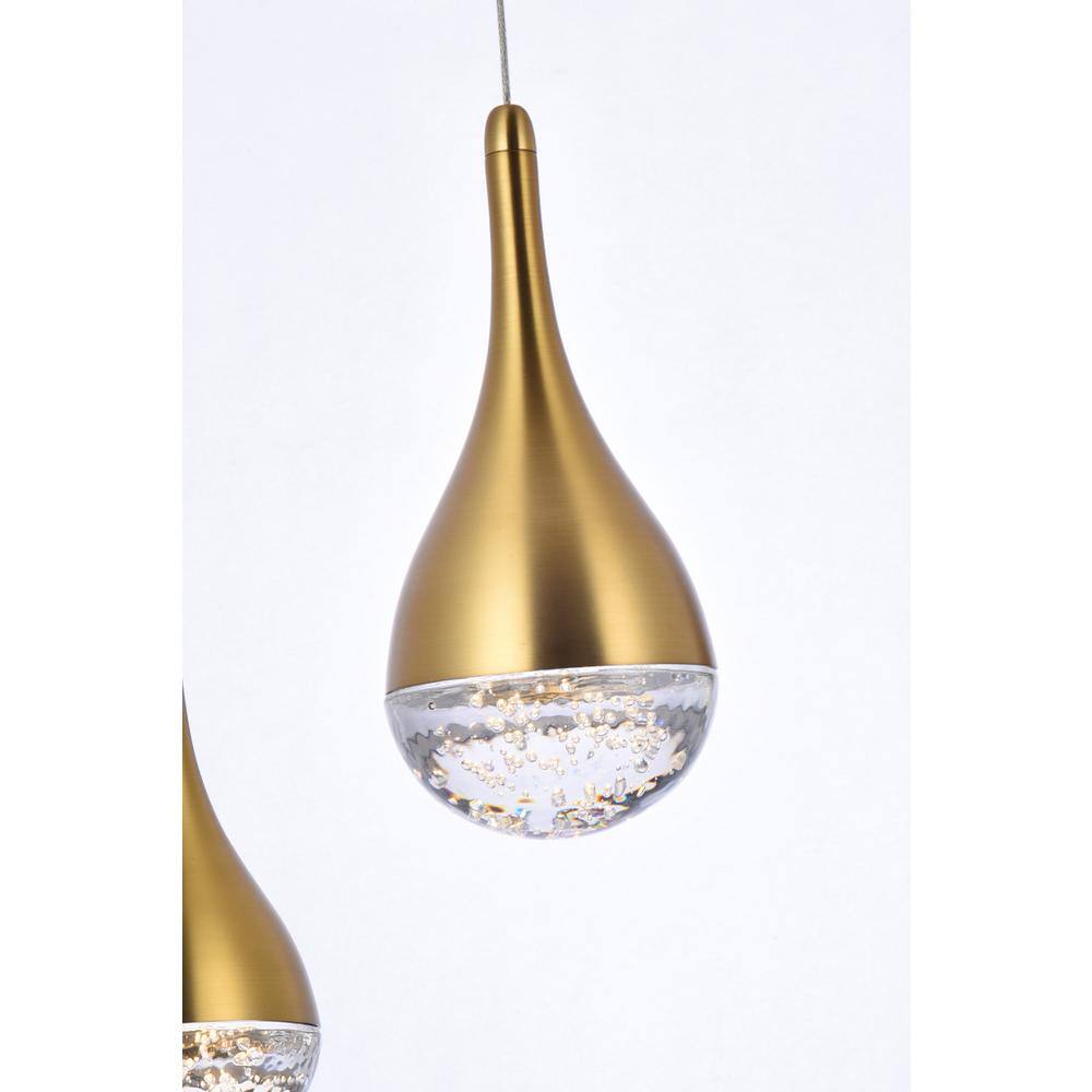 Alt View 5. Elegant Lighting - Amherst 24 inch LED pendant in satin gold - Satin Gold.