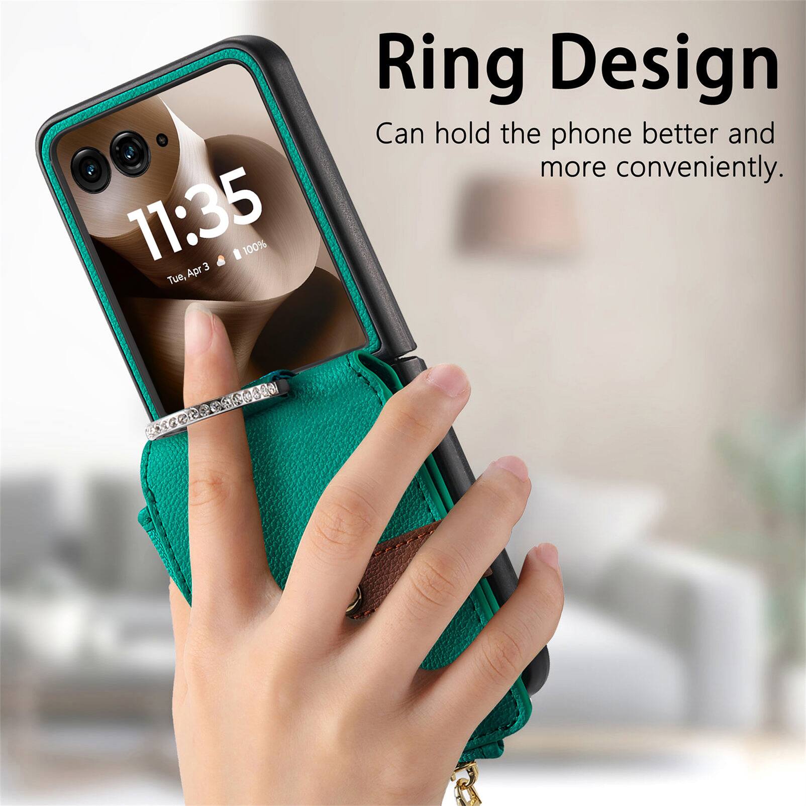 11:35 100% Tue, Apr 3  
Ring Design  
Can hold the phone better and more conveniently.