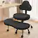 Alt View 4. KERDOM - Ergonomic Cross-Legged Office Chair with Wheels, Meditation & Kneeling Chair for ADHD, PU Leather Wide Seat 360° Swivel - Black.