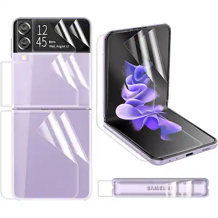 Angle. SaharaCase - Full Body Film Screen Protector for Samsung Galaxy Z Flip 3 5G (2-Pack) - Clear.