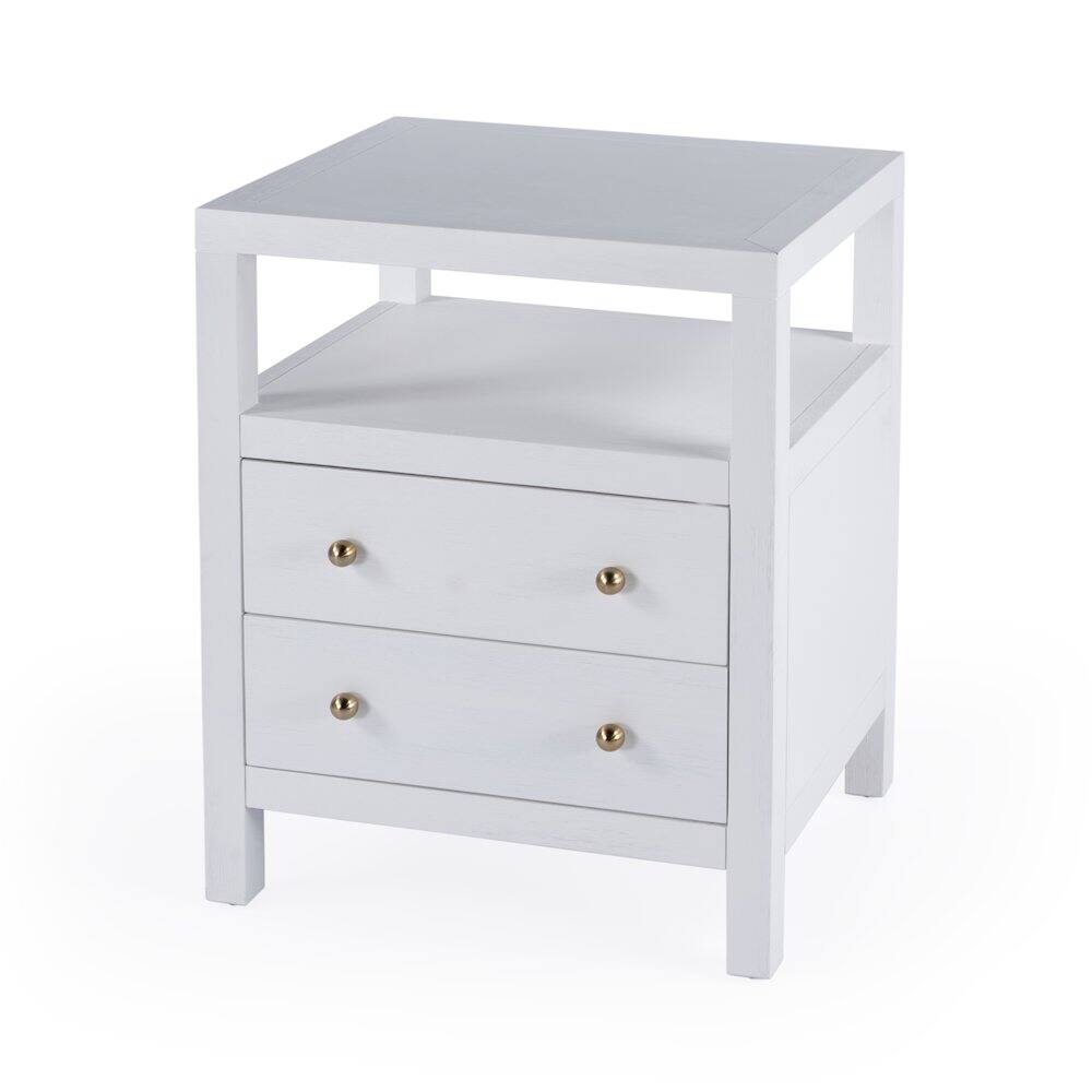 Alt View 4. Butler Specialty - Nora 2-Drawer Nightstand - White.