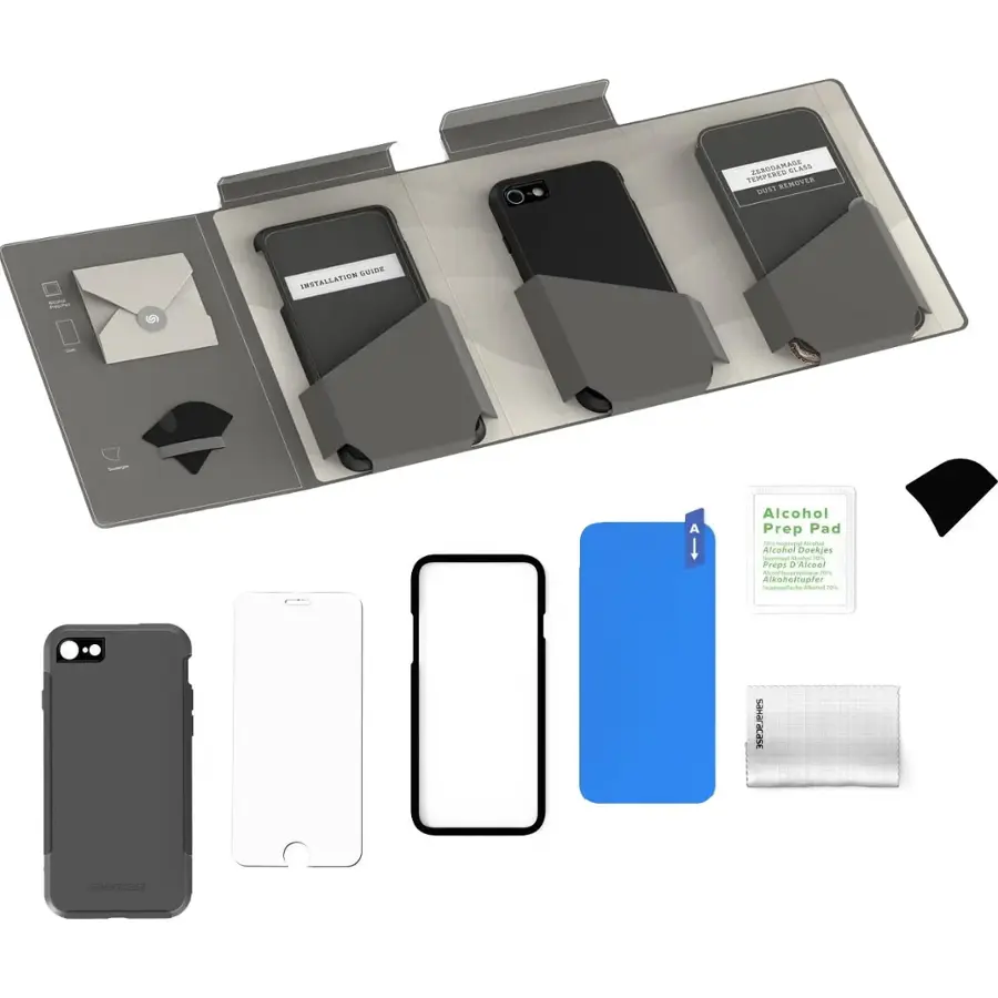 Alt View 17. SaharaCase - Inspire Series Case for Apple iPhone 7, 8, SE (3rd Generation 2022) - Black/Gray.