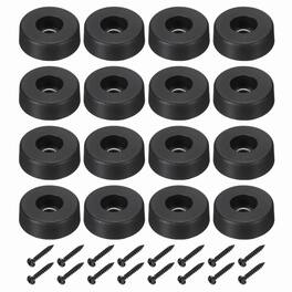 Unique Bargains - Rubber Speaker Isolation Feet, 1.18"x0.39" Anti-Vibration Pad with Screw for Electronic Speaker 16pcs - Black
