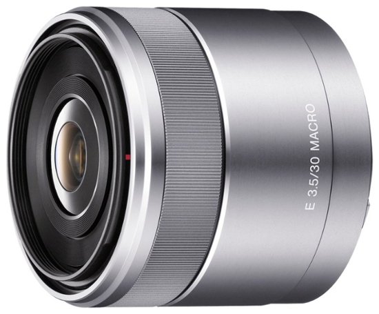 Front Zoom. Sony - 30mm f/3.5 Macro Lens for Most NEX Compact System Cameras - Silver.