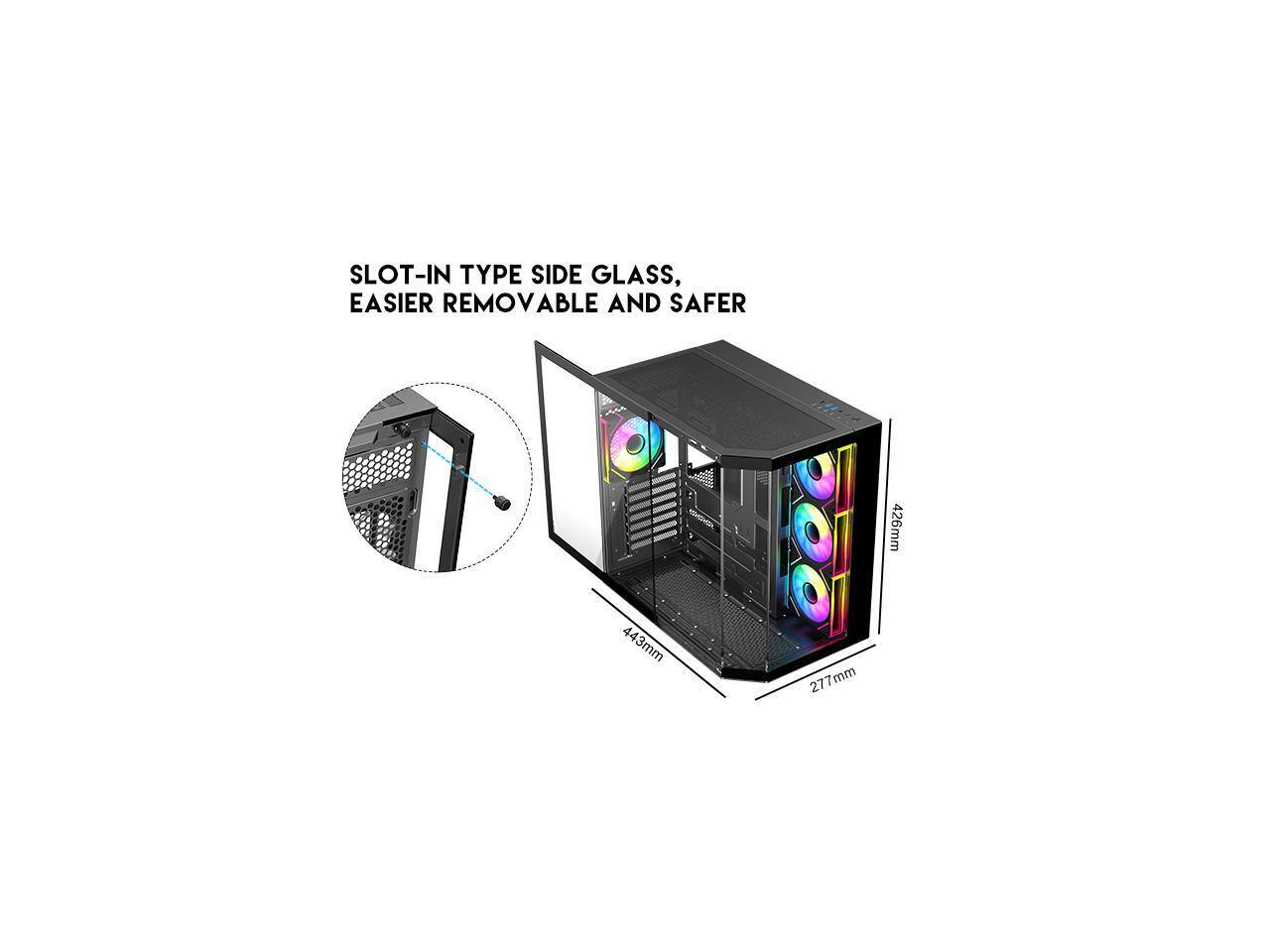 SLOT-IN TYPE SIDE GLASS, EASIER REMOVABLE AND SAFER

443mm : 277mm 277 mm 426mm