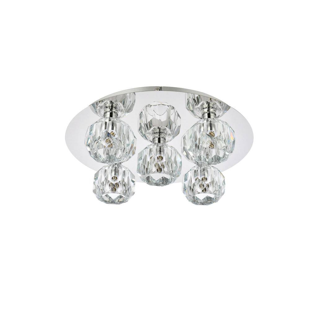 Back. Elegant Lighting - Graham 5 Light Ceiling Lamp in Chrome - Chrome And Clear.