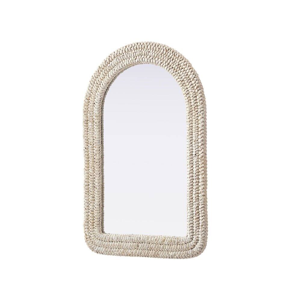 Alt View 1. Elegant Decor - Arch Cornhusk Mirror 24x36 in Linen White - Linen White.