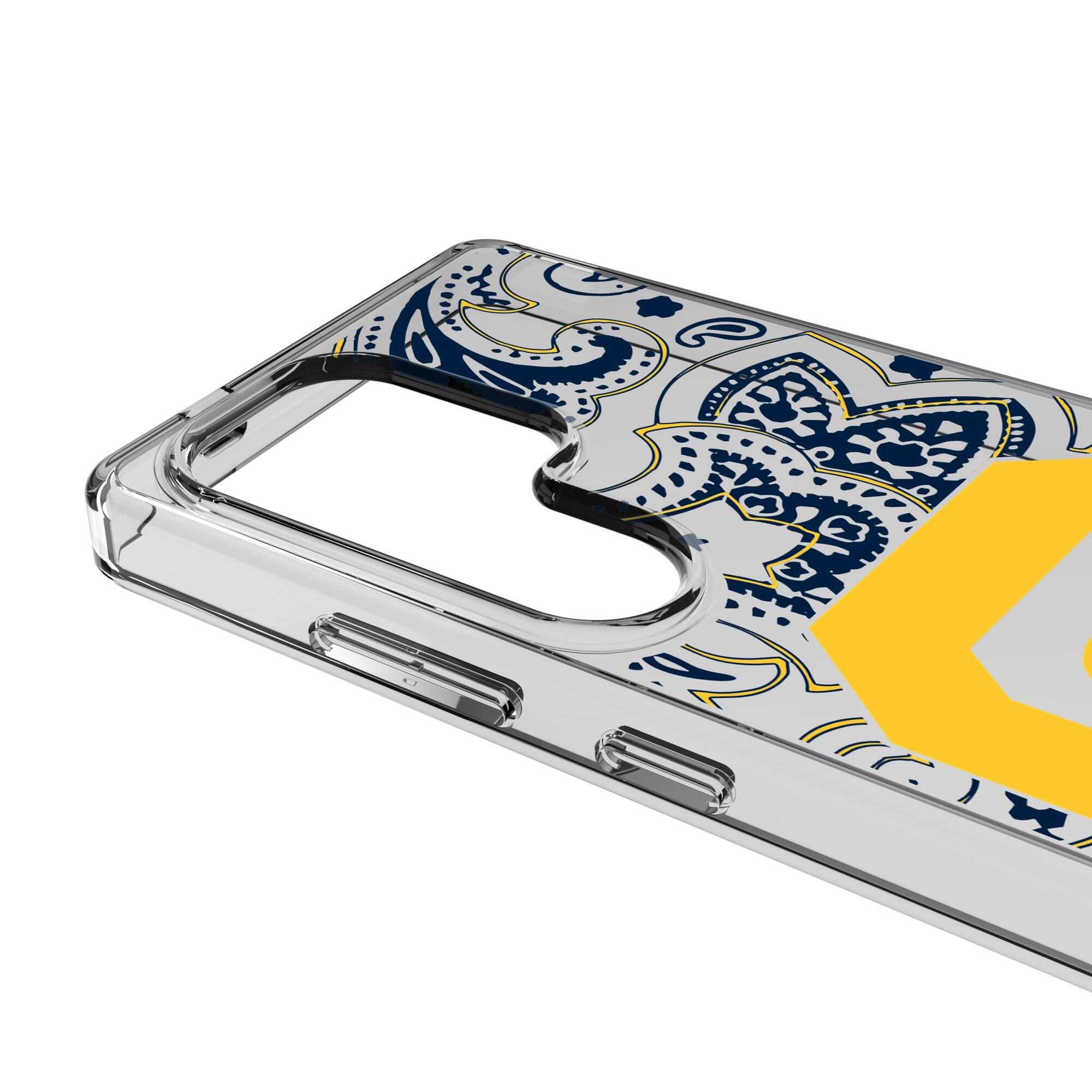 Alt View 2. Keyscaper - Cal Bears Paisley Galaxy Clear Case - S22 - Multicolor.