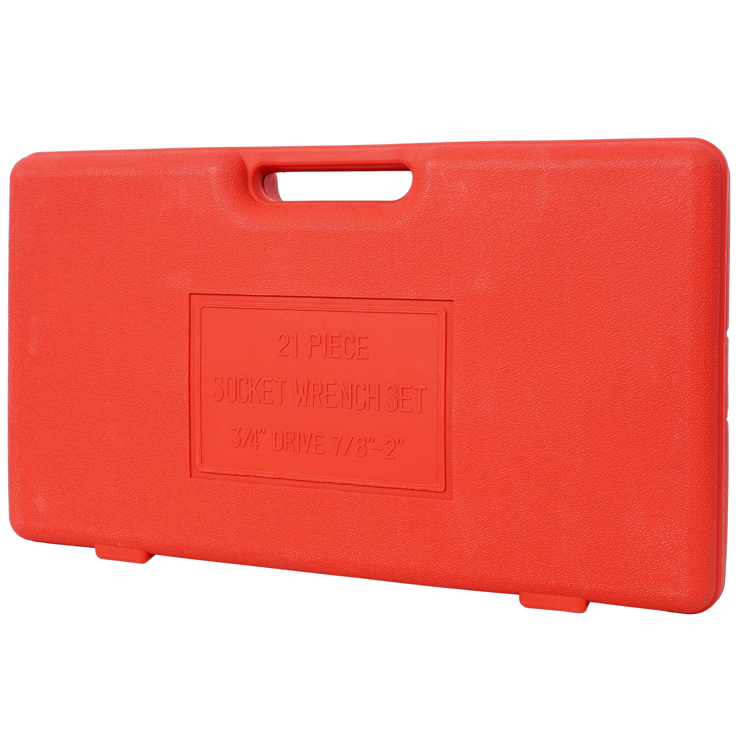 21 PIECE SOCKET WRENCH SET  
3/4" DRIVE 7/8" - 2"