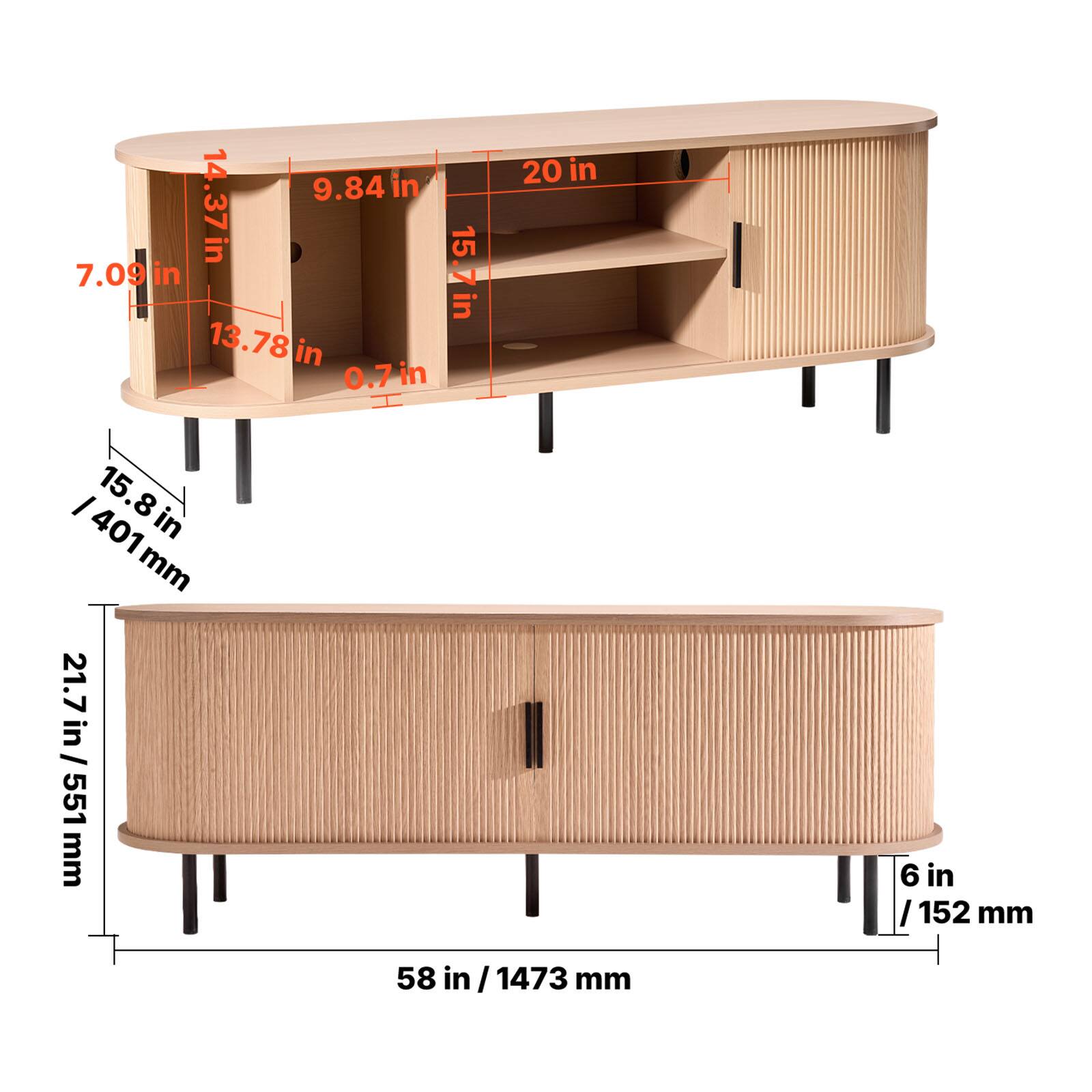 9.84 in  
14.37 in  
7.09 in  
15.7 in  
13.78 in  
0.7 in  
20 in  
15.8 in / 401 mm  
21.7 in / 551 mm  
6 in / 152 mm  
58 in / 1473 mm