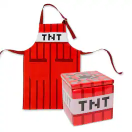Ukonic - Minecraft TNT Kitchen Set: TNT Youth Apron & TNT Cookie Jar - Red