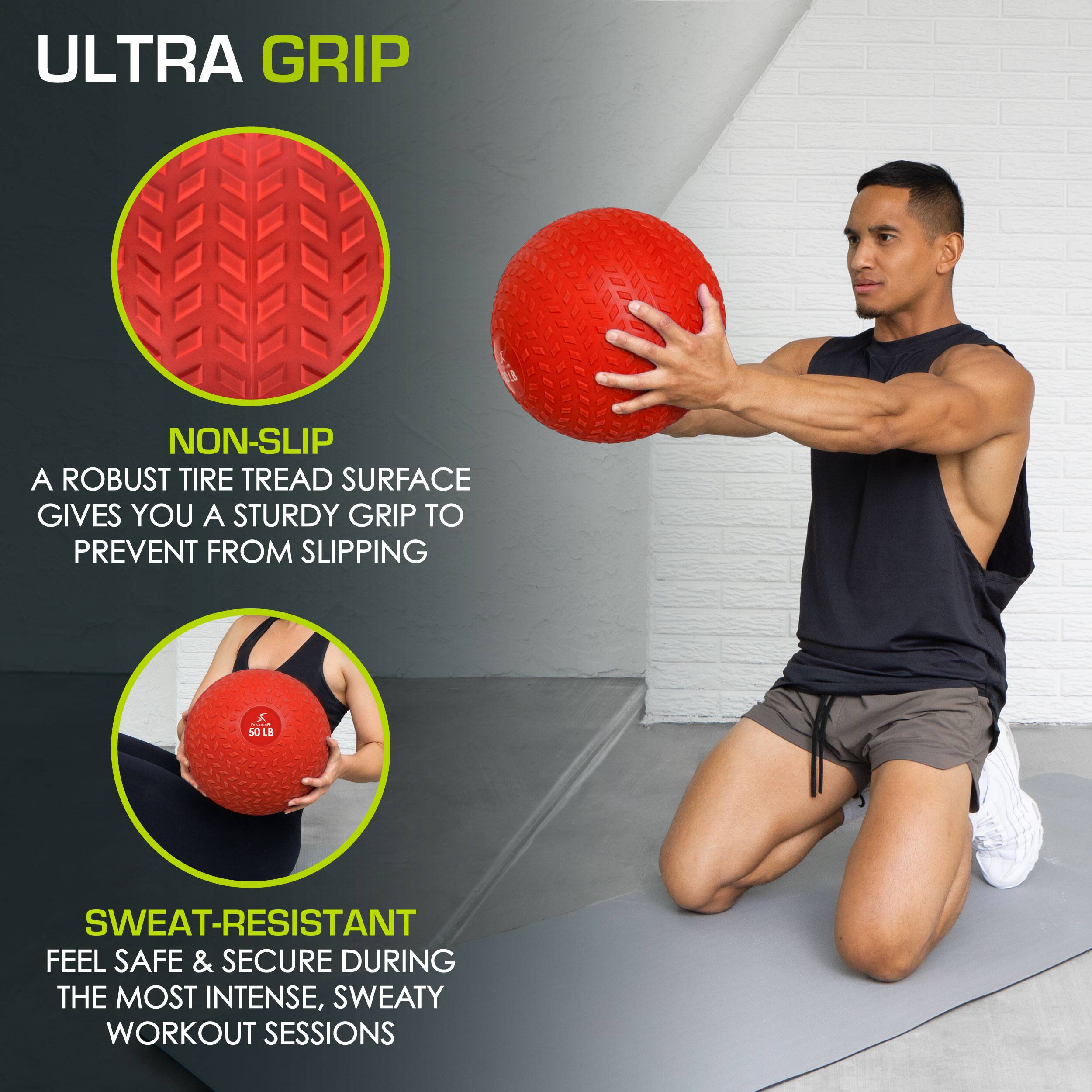 ULTRA GRIP NON-SLIP A ROBUST TIRE TREAD SURFACE GIVES YOU A STURDY GRIP TO PREVENT FROM SLIPPING

SWEAT-RESISTANT FEEL SAFE & SECURE DURING THE MOST INTENSE, SWEATY WORKOUT SESSIONS
