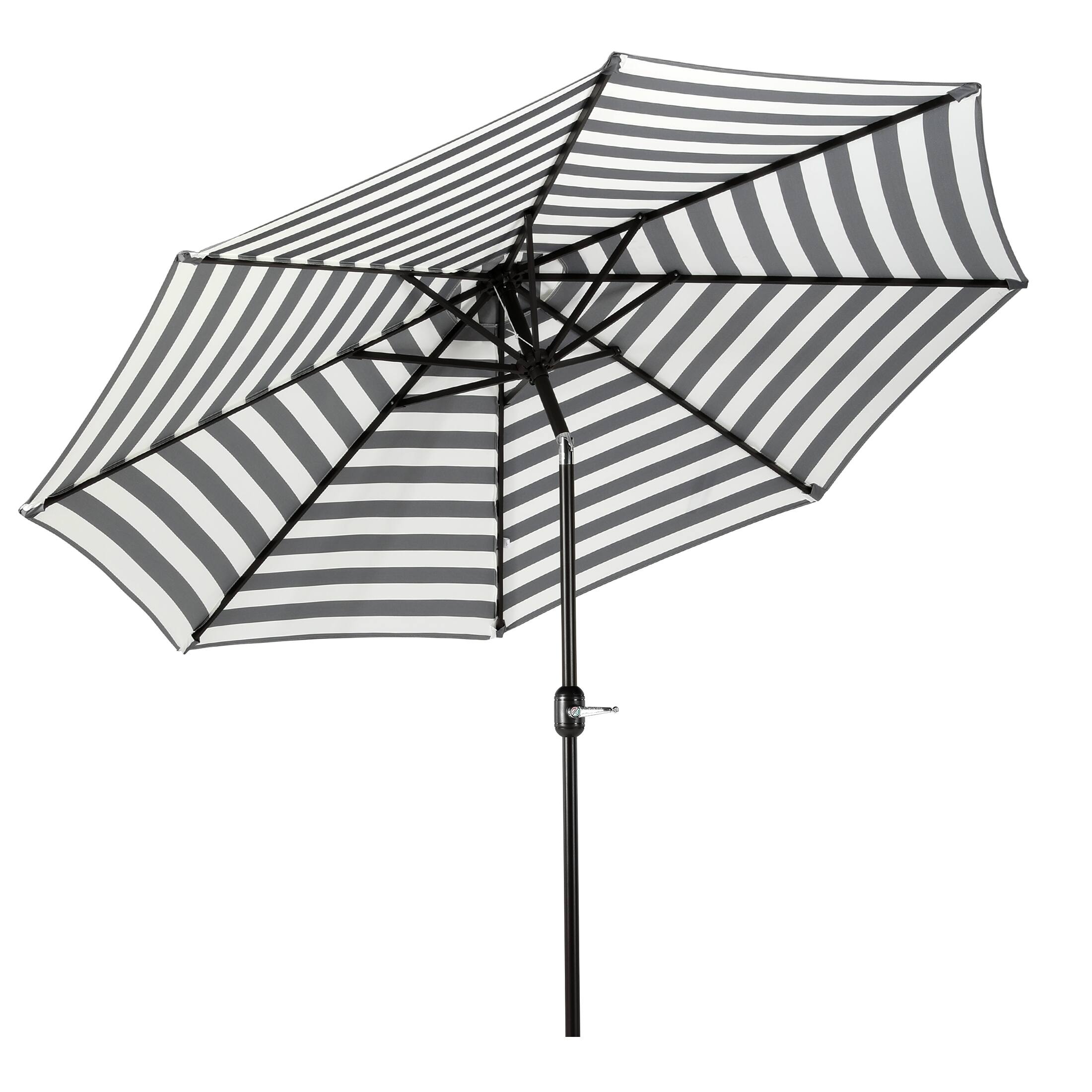 Back. WestinTrends - WestinTrends Paolo 9 ft. Patio Table Umbrella with tilt and crank features - Gray/White.