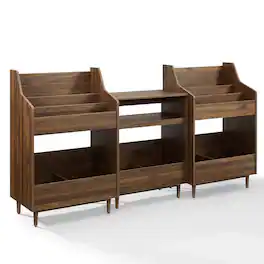 Crosley Furniture - Liam 3-Pcs Record Player Stand And Vinyl Storage Set - Brown