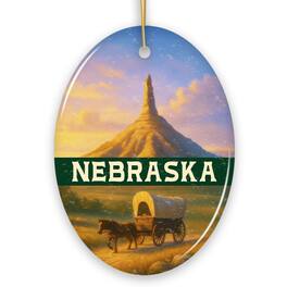 OrnamentallyYou - Scenic Nebraska Chimney Rock Scenic Ornament, Western Landmark Christmas Gift and Historic Ornament - Multi-colored