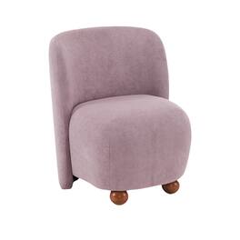 Boyel Living - Modern Low Back Upholstered Armless Living Room Chairs with Round Pine Wood Feet for Small Living Spaces - Purple