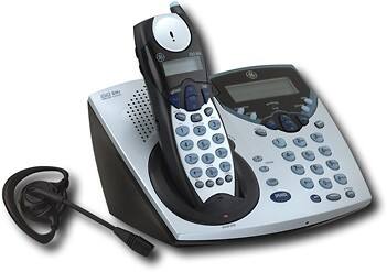 Angle Standard. General Electric - 2.4GHz Digital Cordless Phone with Digital Answering System and Call-Waiting ID - Silver and black.
