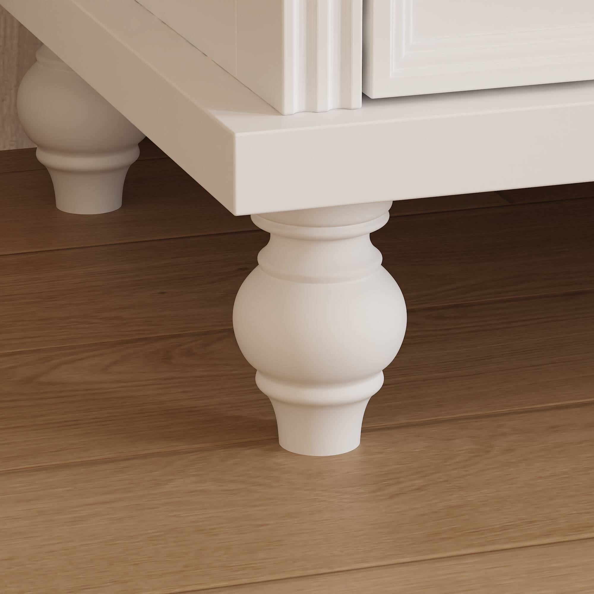 Alt View 1. Famapy - Curved Glass Door Bookshelf with Drawers – Elegant Display & Home Storage Organizer - White.