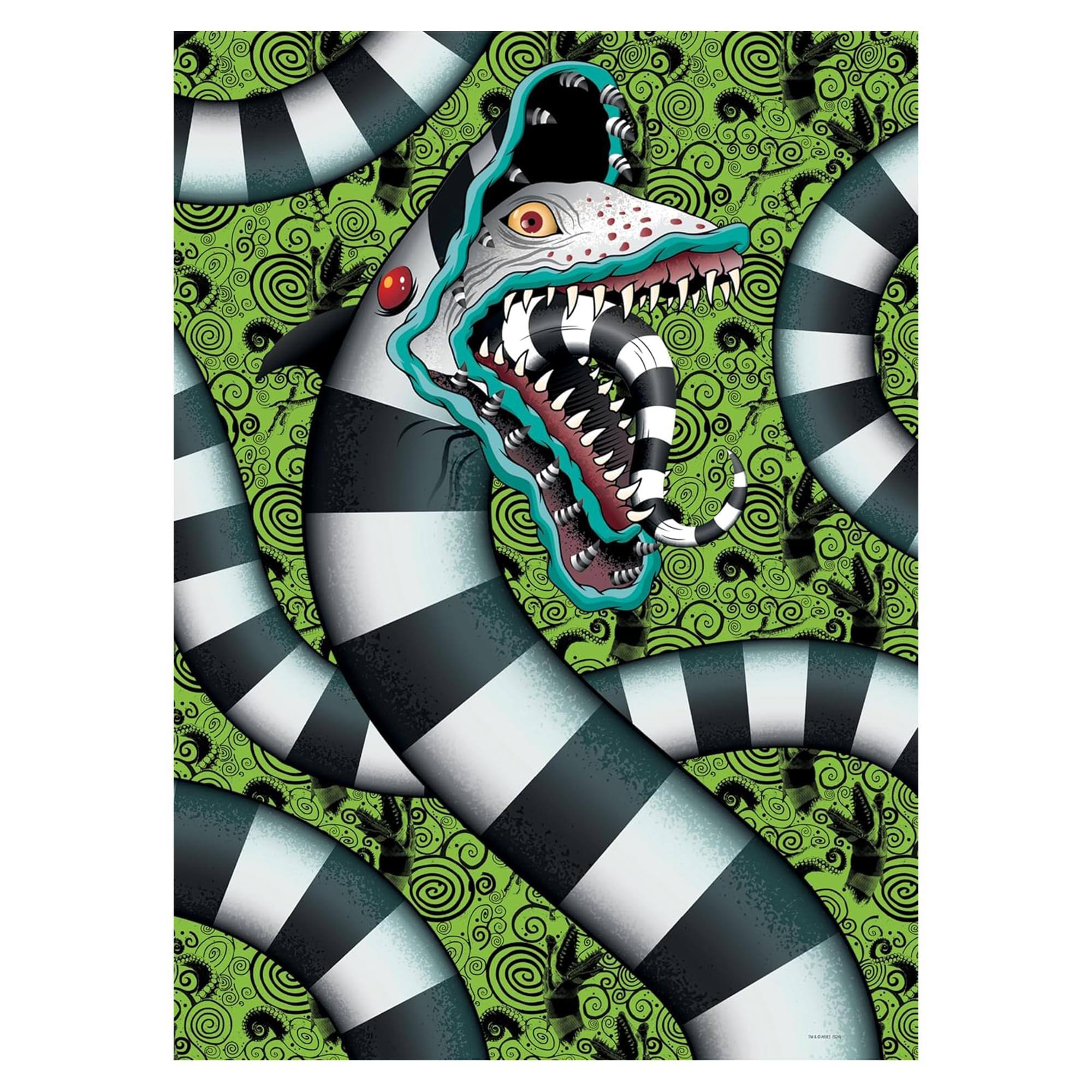Alt View 1. USAoploy - Beetlejuice "Sandworm!" 1000 Piece Jigsaw Puzzle - Green.