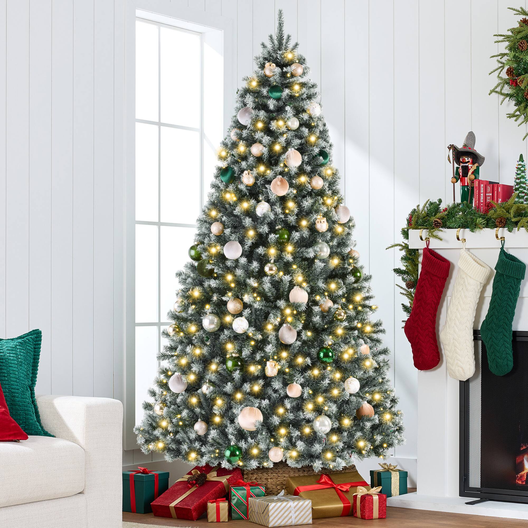 Alt View 3. Best Choice Products - Best Choice Products Artificial Frosted Christmas Tree, 7.5ft Premium Pre-Lit Spruce Design, Dense Branches  Blue Spruce - Blue Spruce - Frosted.