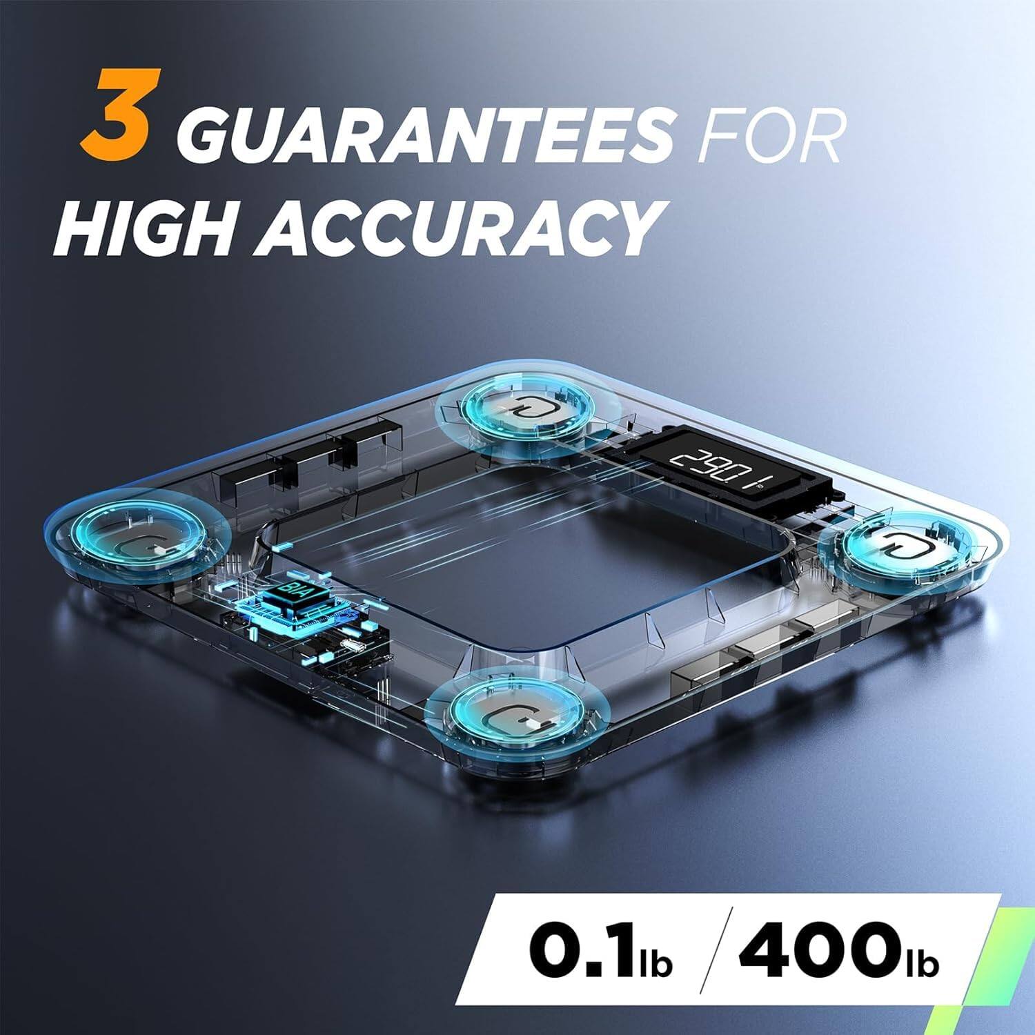 3 GUARANTEES FOR HIGH ACCURACY

0.1lb / 400lb