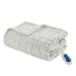 Gracie Mills - Brentwood Heated Throw - Grey Texture