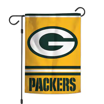 Front. WinCraft - Green Bay Packers 12" x 18" Double-Sided Garden Flag - Multicolor.