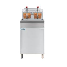 Koolmore - 75 lb. Floor Standing Liquid Propane Commercial Fryer with 150,000 BTU in Stainless-Steel, ETL Listed (KM-FDF75-LP) - Silver